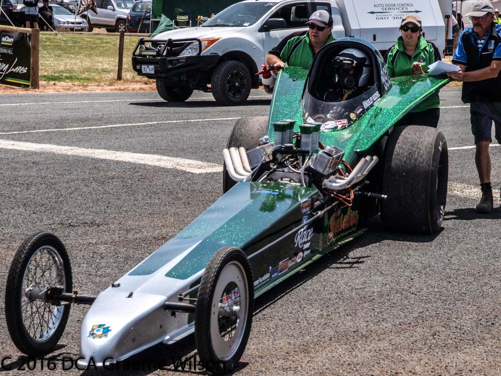 kingsley kuchel green metalflake dragster